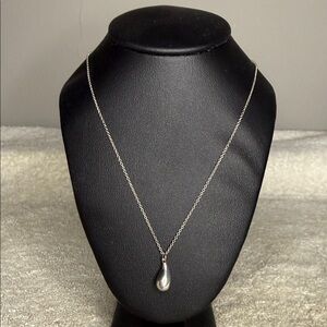 Tiffany & Co. Elsa Peretti Teardrop Pendant Necklace – Sterling Silver, 16” [C]